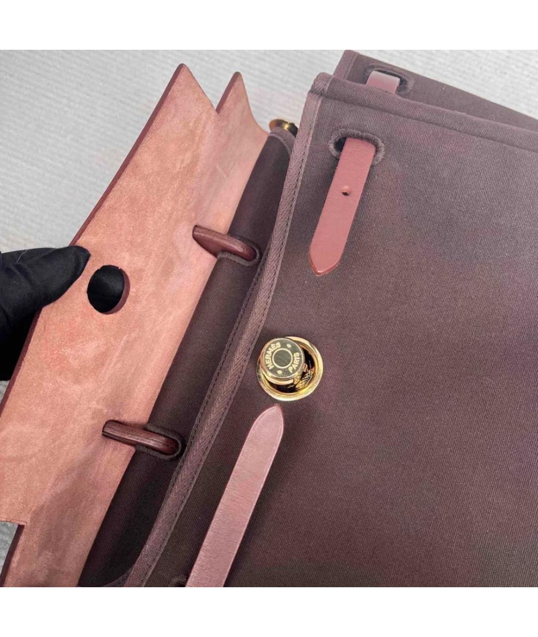 HERMES Бордовый тканевый рюкзак, фото 6