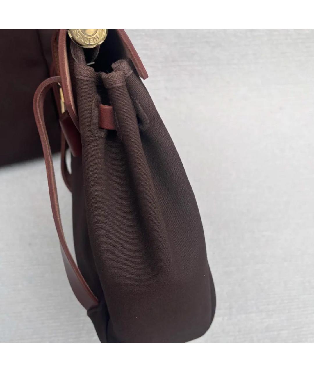 HERMES Бордовый тканевый рюкзак, фото 4