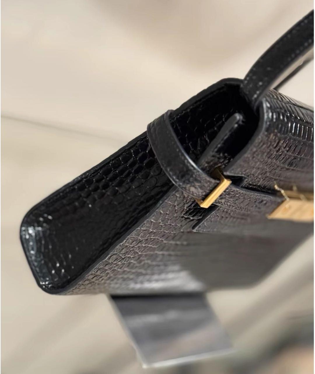 SAINT LAURENT Черная кожаная сумка через плечо, фото 3