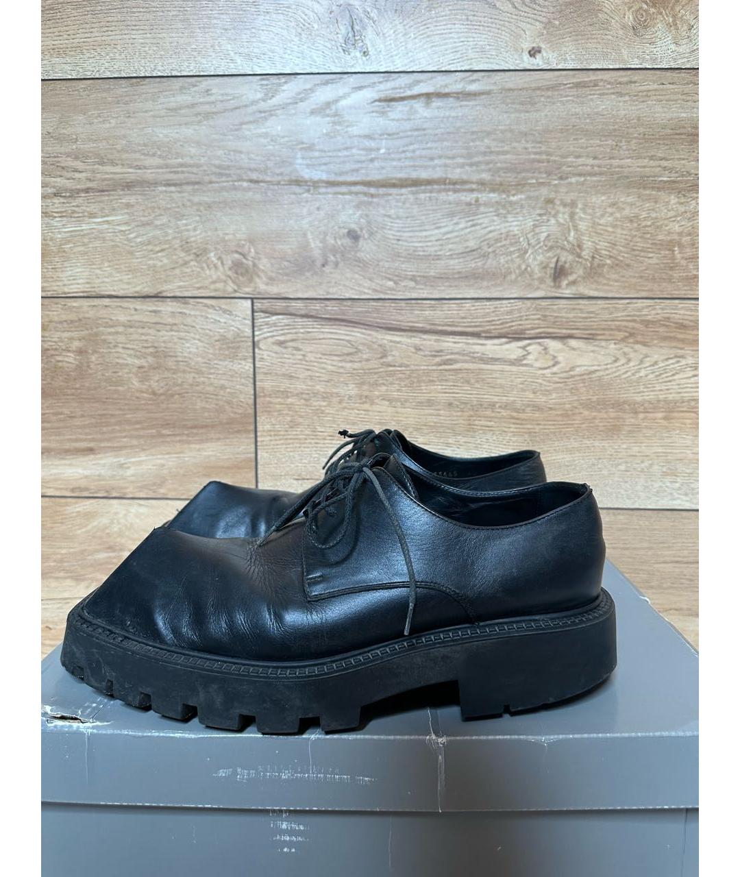 BALENCIAGA Черные кожаные туфли, фото 8