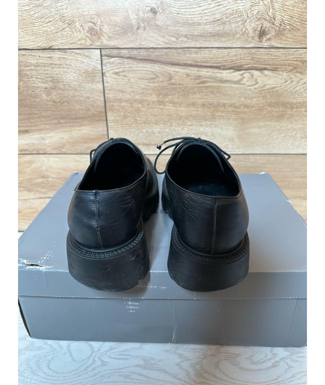 BALENCIAGA Черные кожаные туфли, фото 3