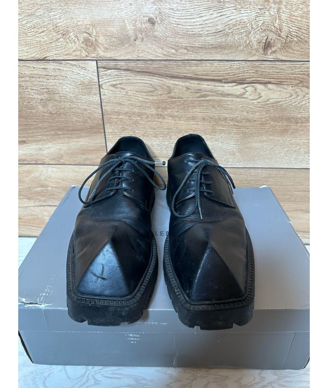 BALENCIAGA Черные кожаные туфли, фото 2