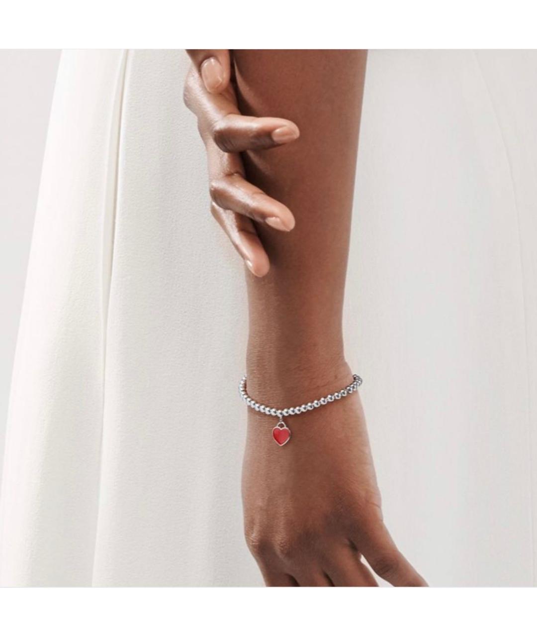 TIFFANY&CO Красный серебряный браслет, фото 7
