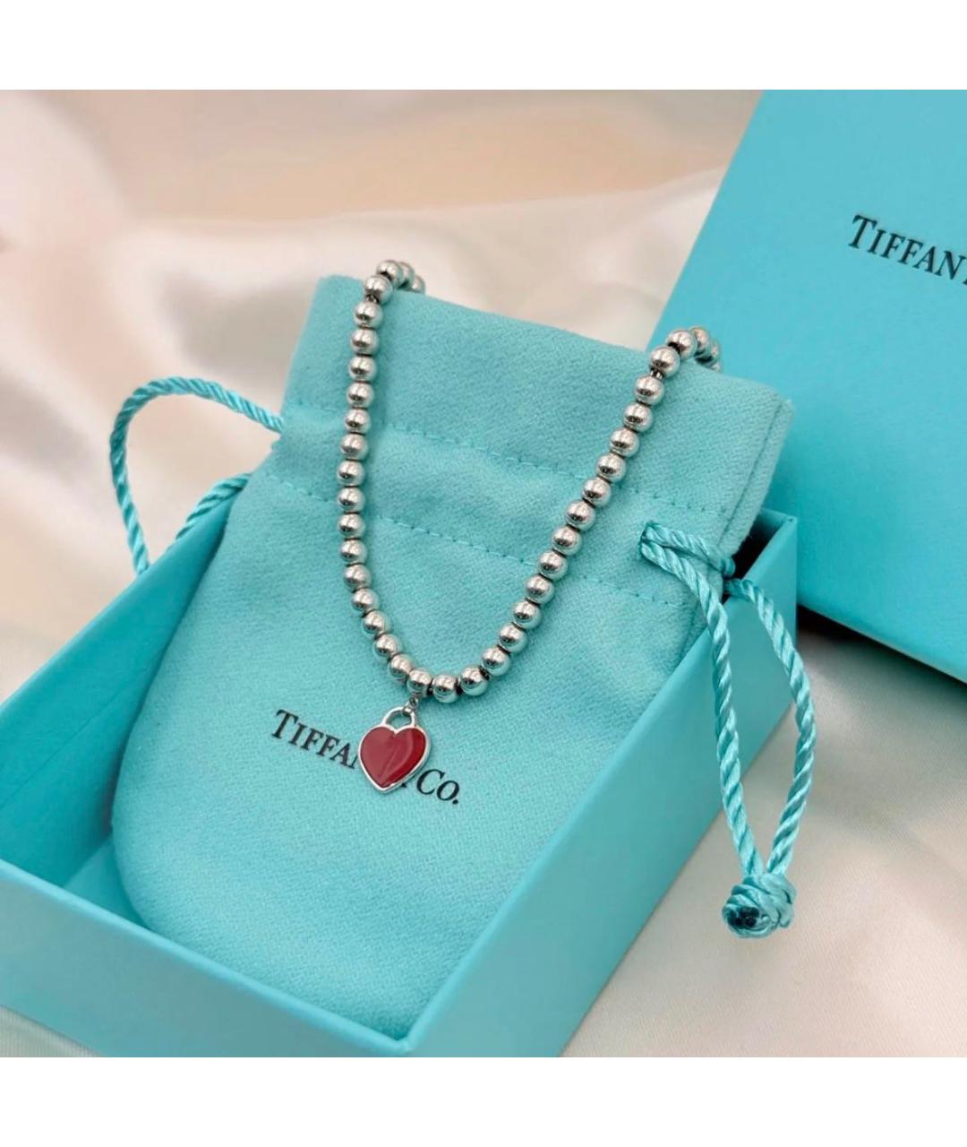TIFFANY&CO Красный серебряный браслет, фото 4