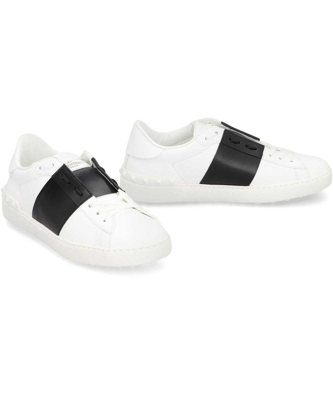 VALENTINO Белые кожаные низкие кроссовки / кеды, фото 3