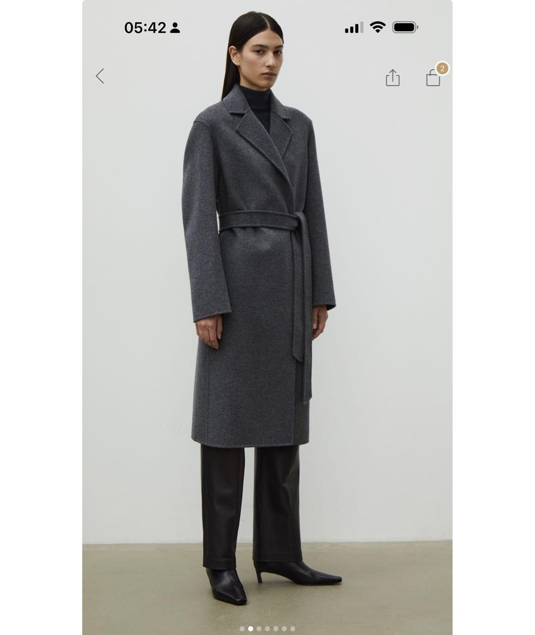 12 STOREEZ Серое шерстяное пальто, фото 3
