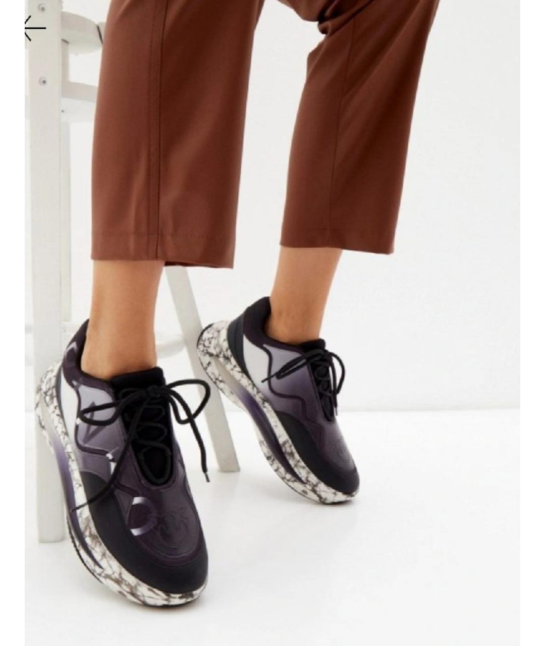 PINKO Черные кроссовки из искусственной кожи, фото 5