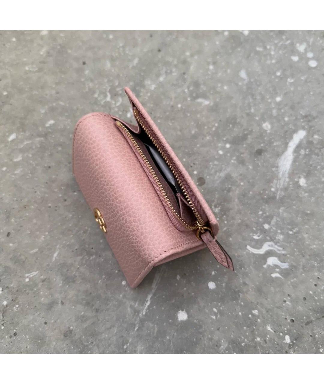 GUCCI Розовый кожаный кошелек, фото 4