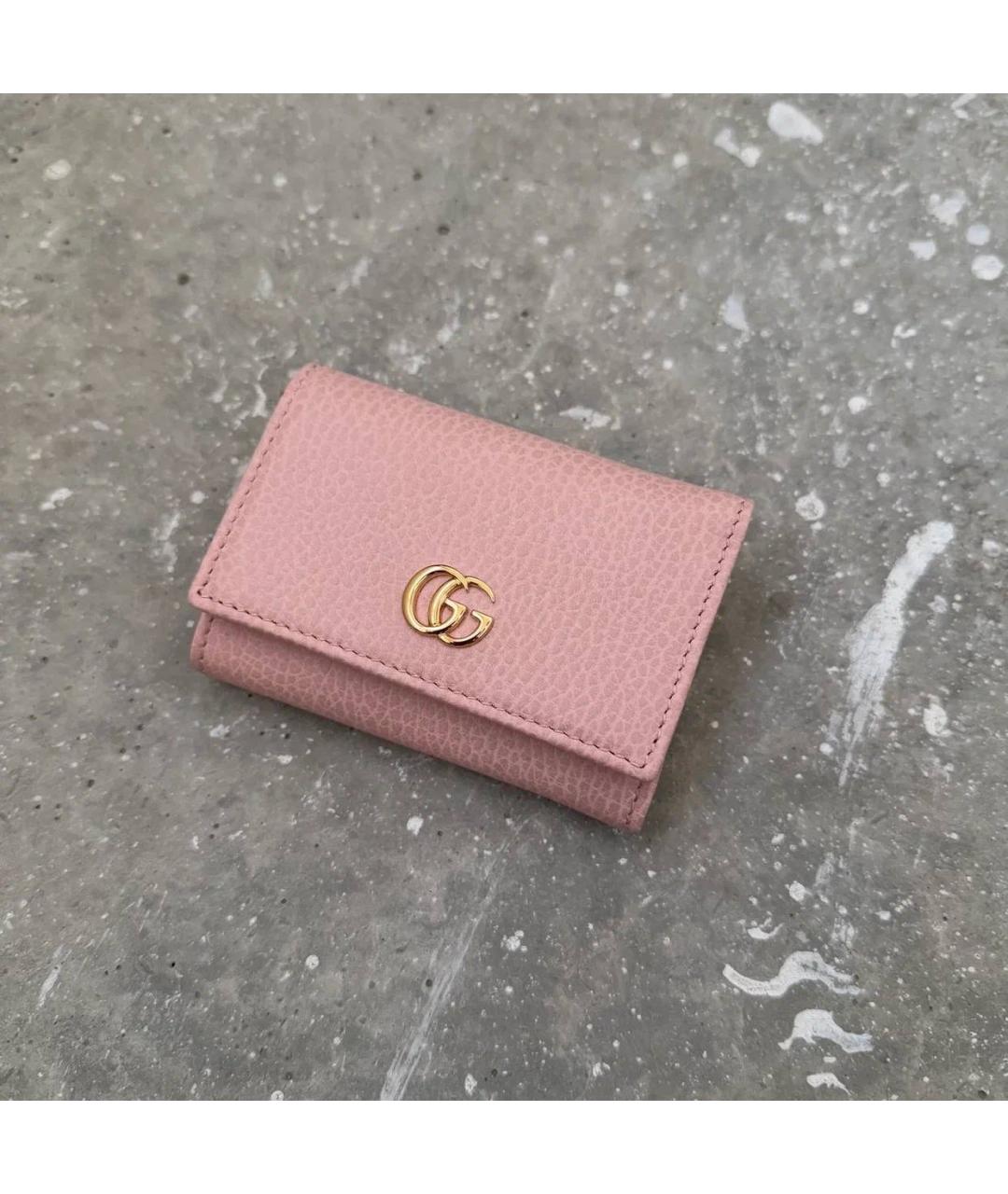 GUCCI Розовый кожаный кошелек, фото 2