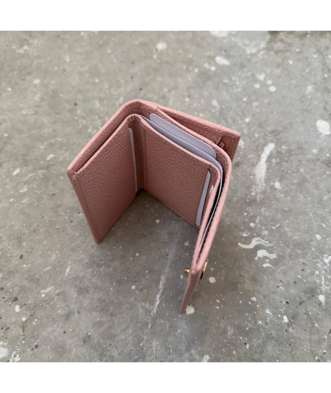 GUCCI Розовый кожаный кошелек, фото 8