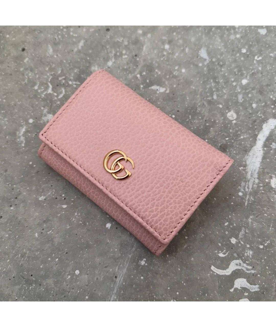 GUCCI Розовый кожаный кошелек, фото 9