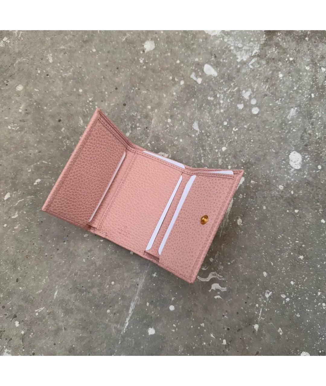 GUCCI Розовый кожаный кошелек, фото 5