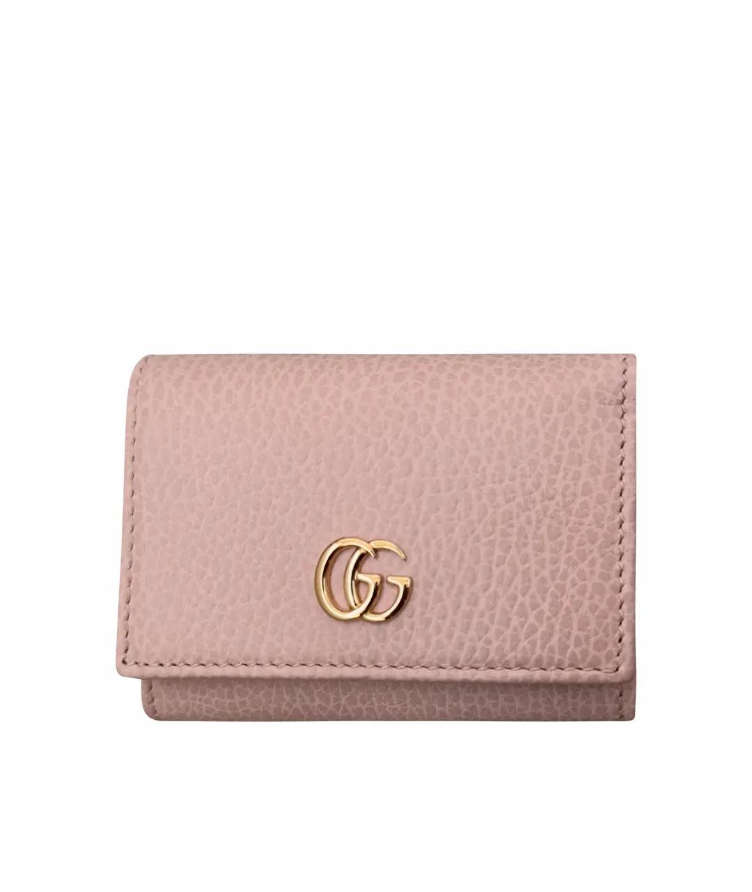 GUCCI Розовый кожаный кошелек, фото 10