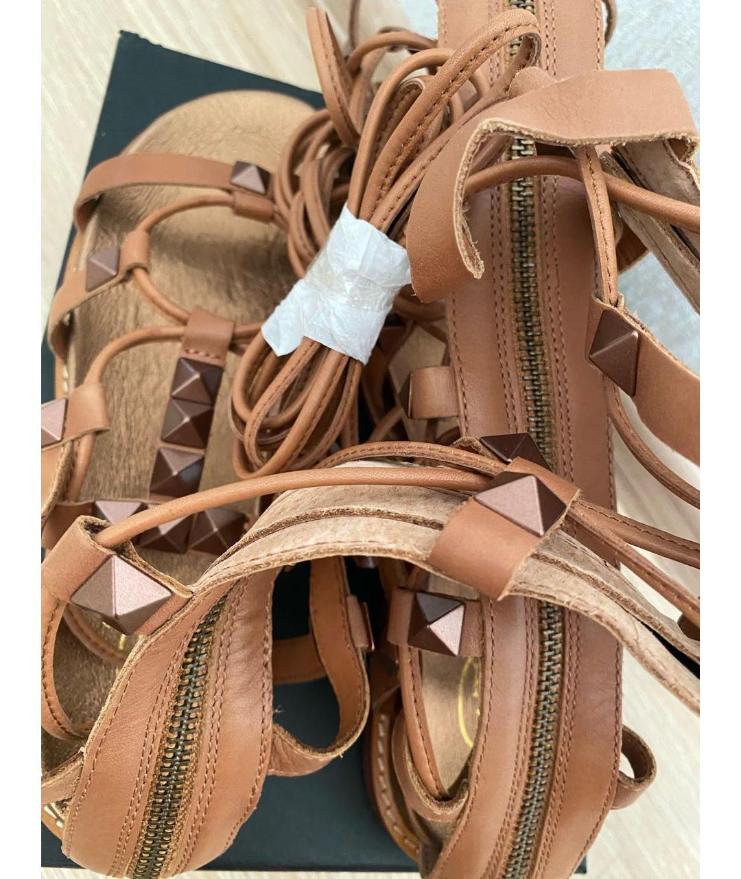 ASH Коричневые кожаные босоножки, фото 8