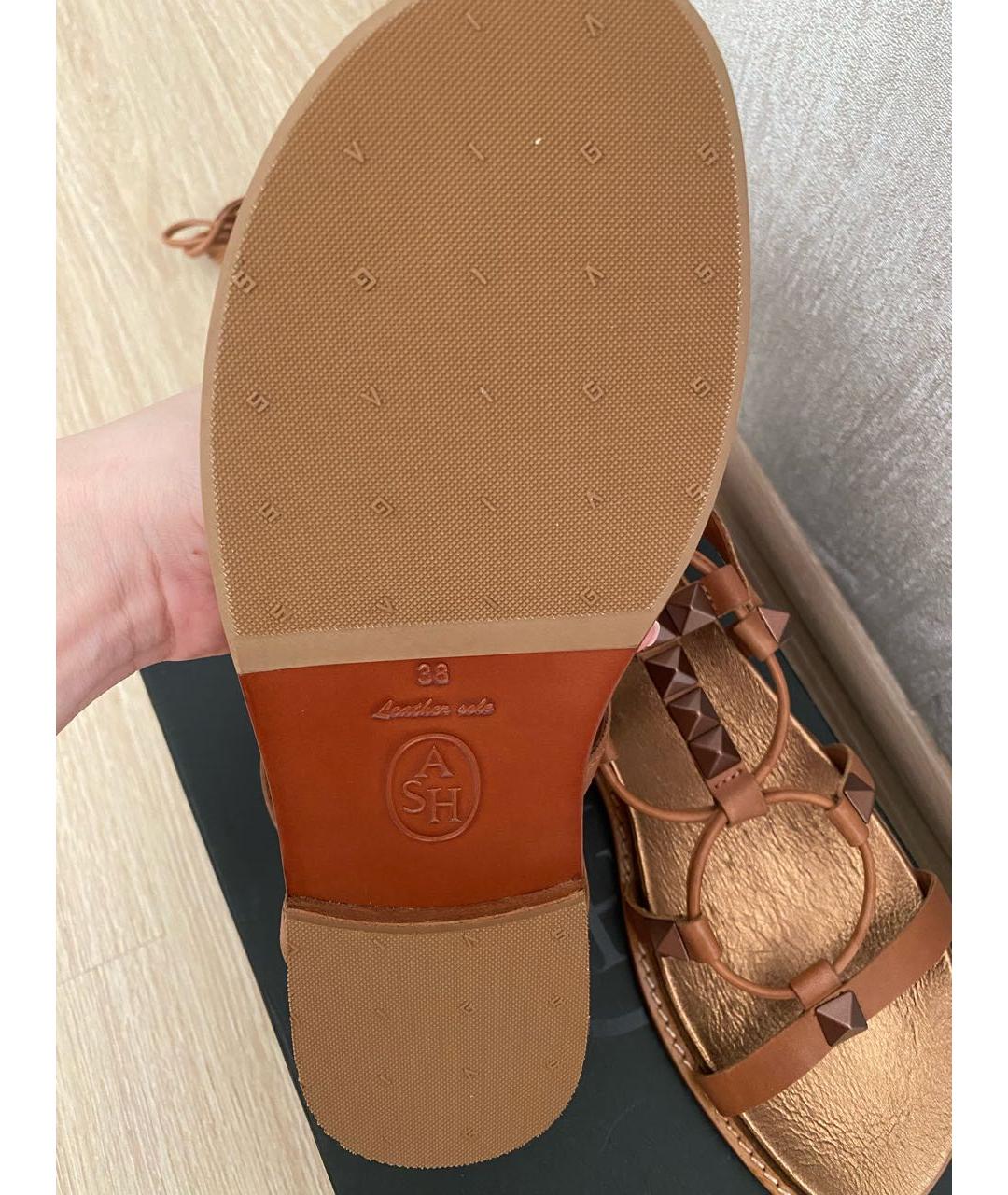 ASH Коричневые кожаные босоножки, фото 5