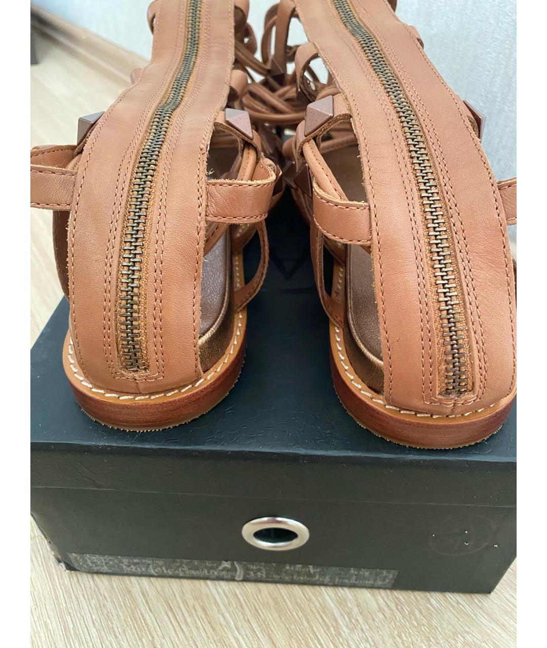 ASH Коричневые кожаные босоножки, фото 4