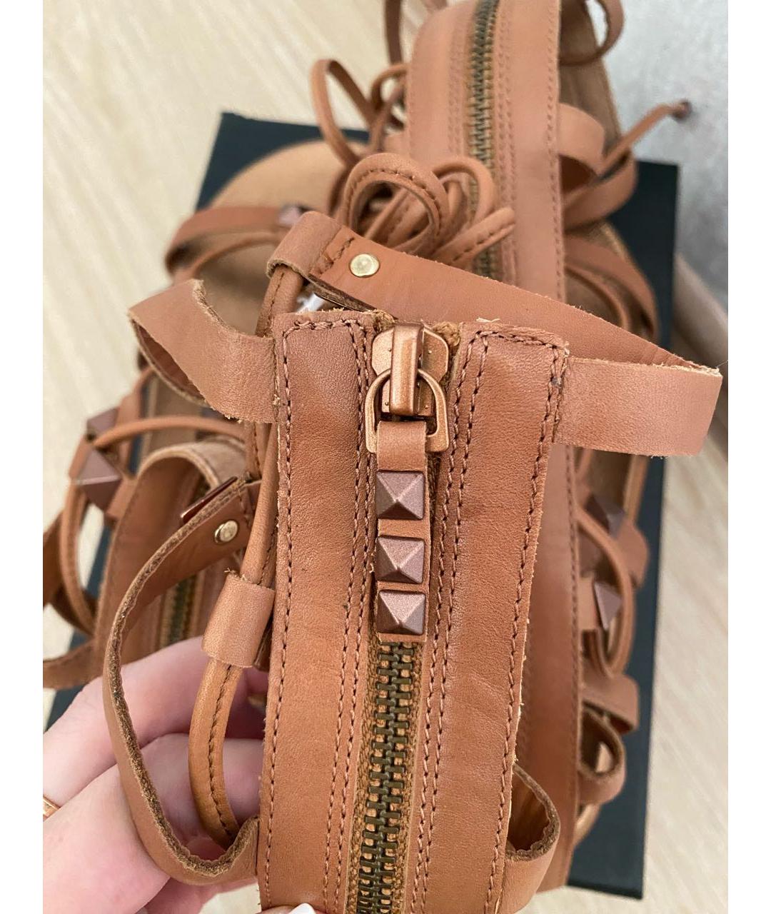 ASH Коричневые кожаные босоножки, фото 7