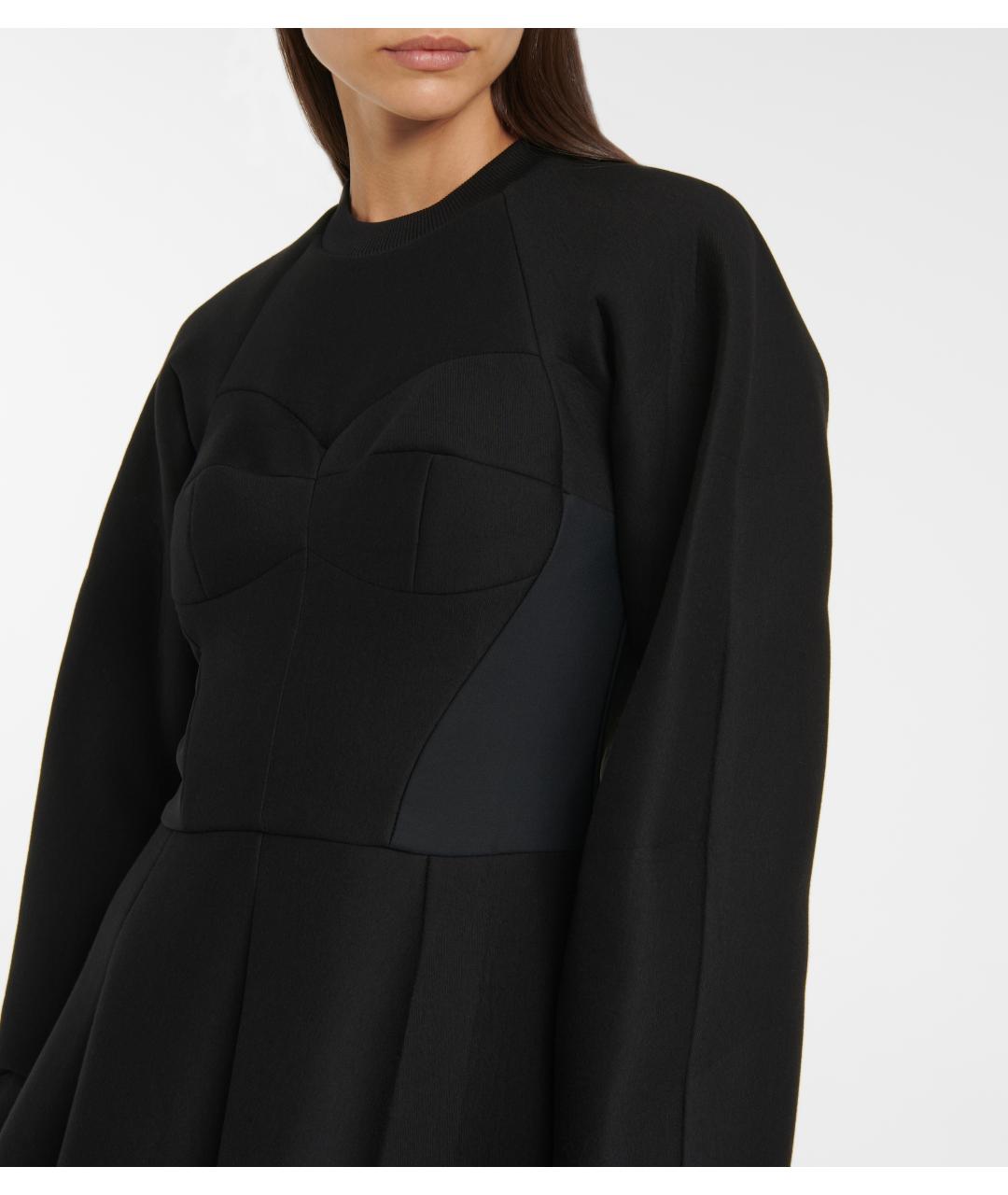 DOLCE&GABBANA Черное хлопко-эластановое коктейльное платье, фото 7