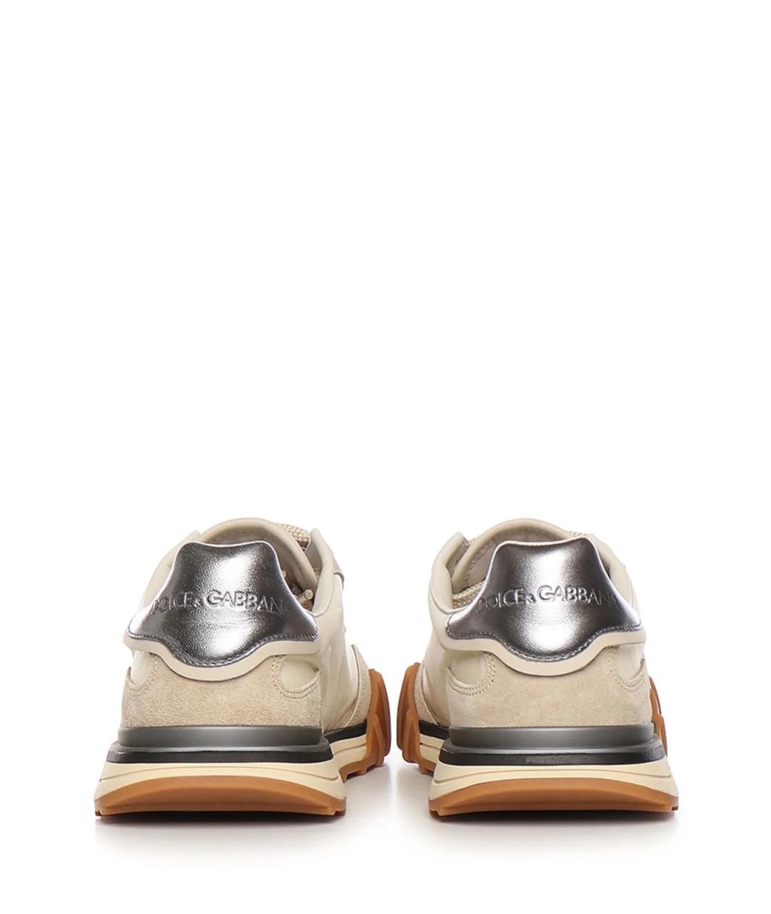 DOLCE&GABBANA Бежевые замшевые низкие кроссовки / кеды, фото 5