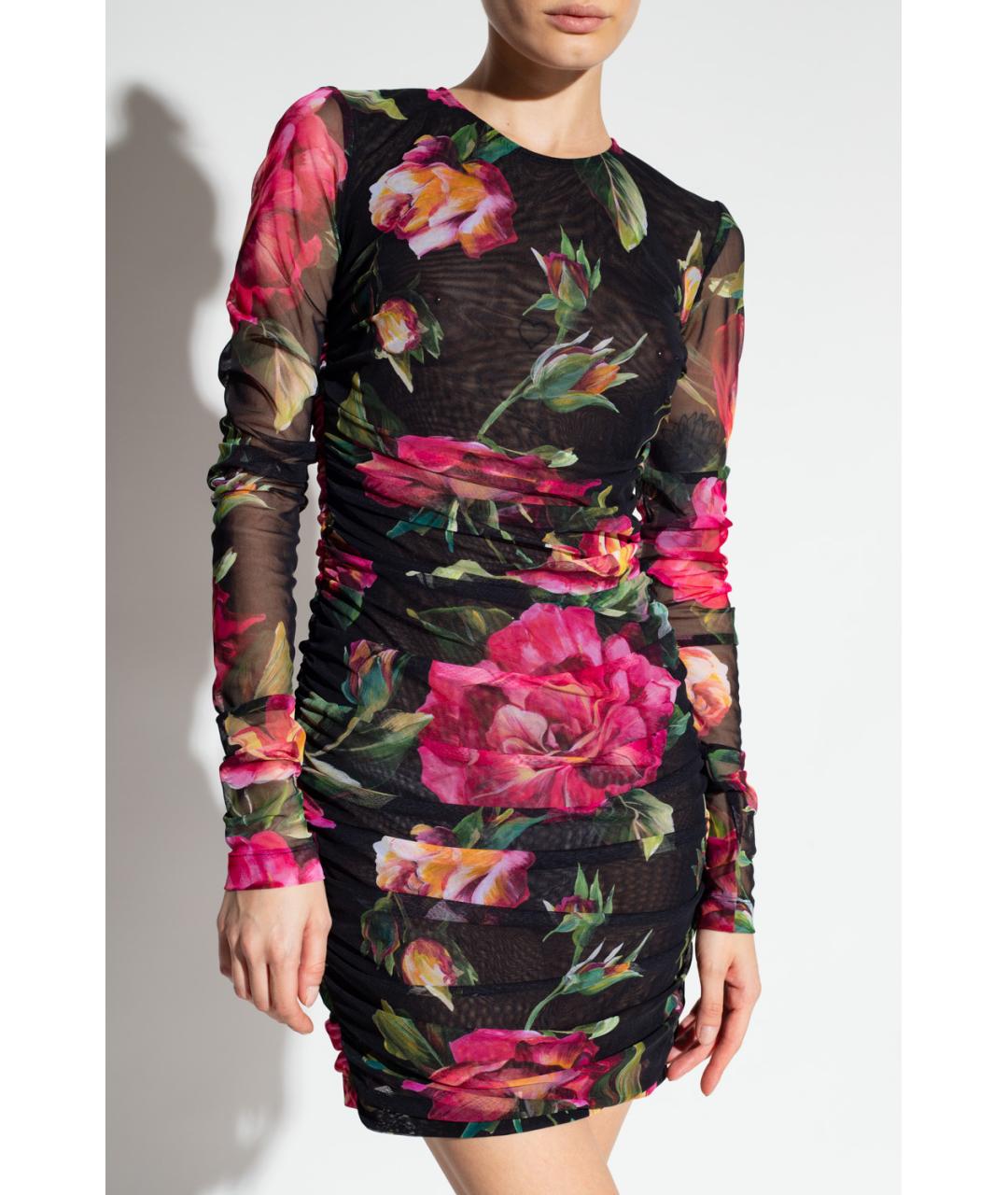 DOLCE&GABBANA Черное полиамидовое коктейльное платье, фото 2