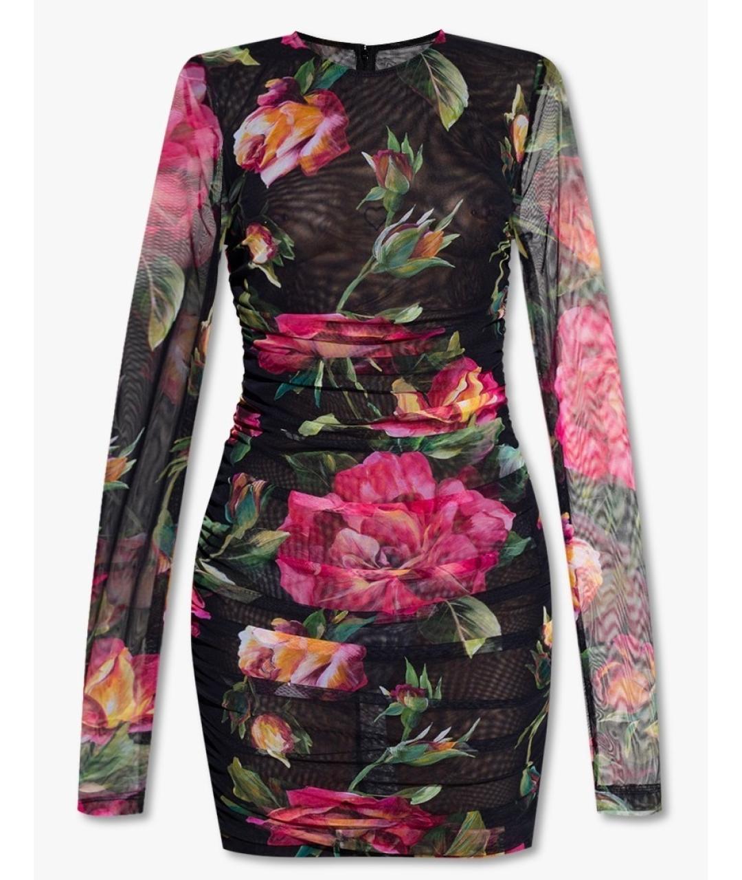 DOLCE&GABBANA Черное полиамидовое коктейльное платье, фото 7