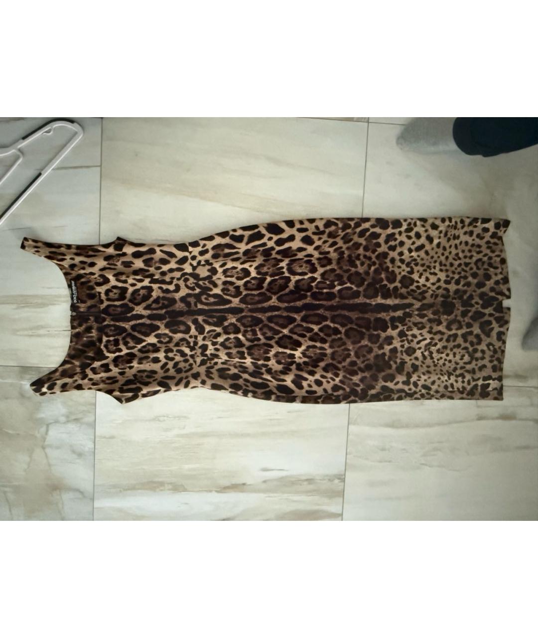 DOLCE&GABBANA Коричневое шелковое коктейльное платье, фото 2