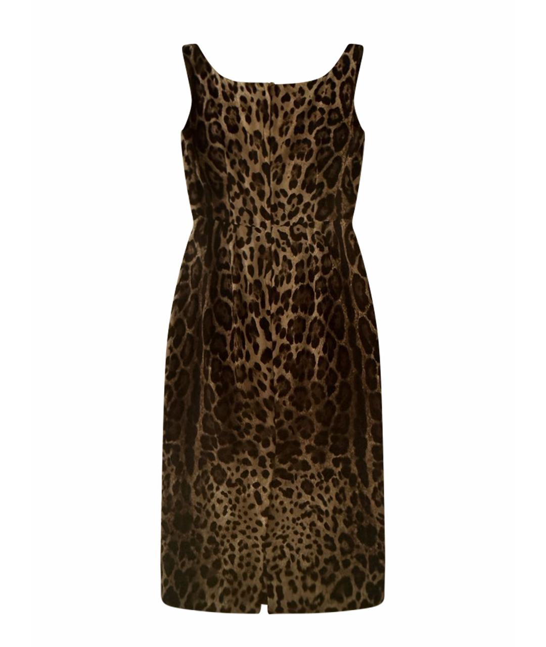 DOLCE&GABBANA Коричневое шелковое коктейльное платье, фото 1