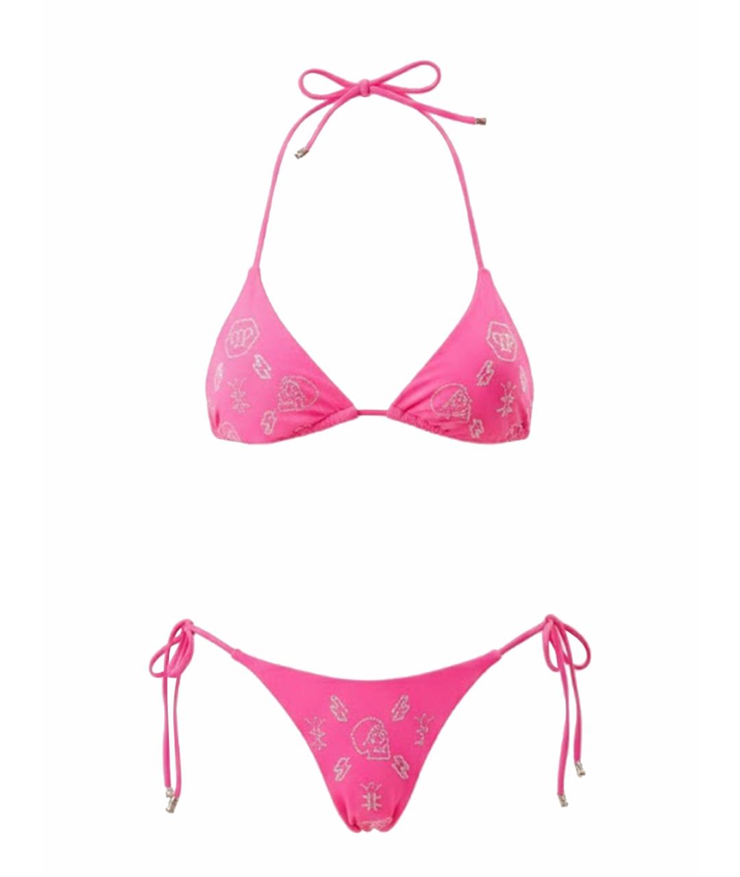 PHILIPP PLEIN Розовый полиэстеровый купальник, фото 1