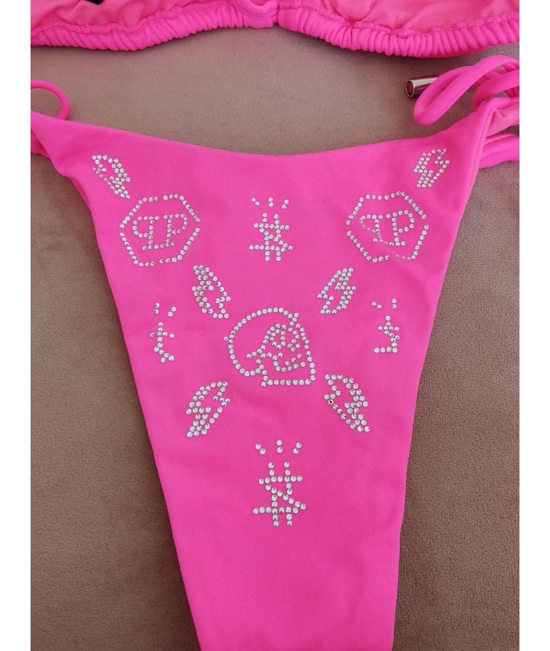 PHILIPP PLEIN Розовый полиэстеровый купальник, фото 3