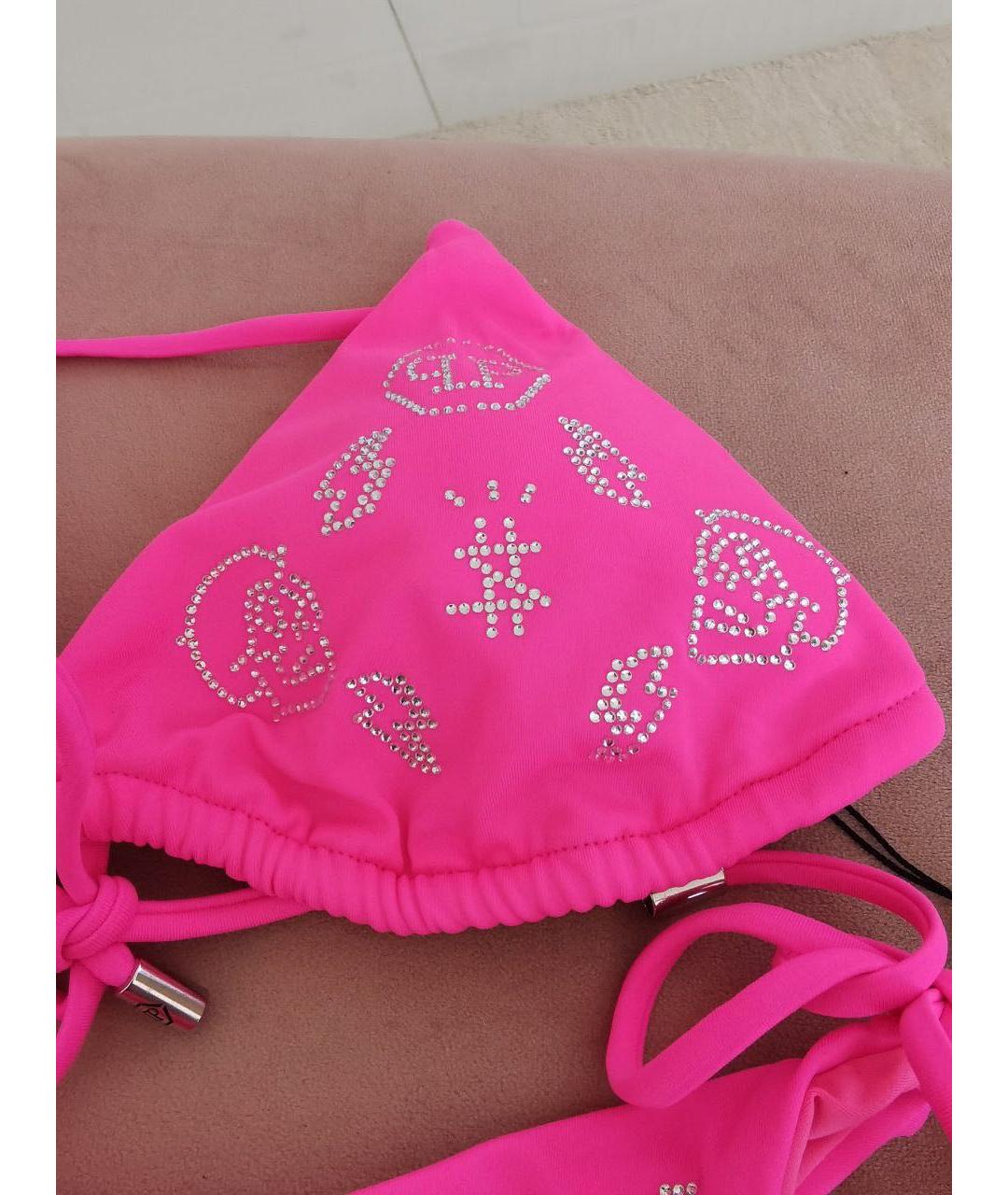 PHILIPP PLEIN Розовый полиэстеровый купальник, фото 2