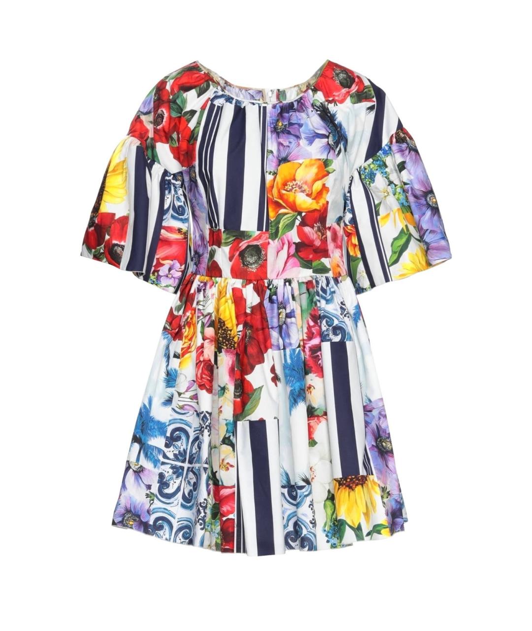 DOLCE&GABBANA Мульти хлопковое коктейльное платье, фото 1