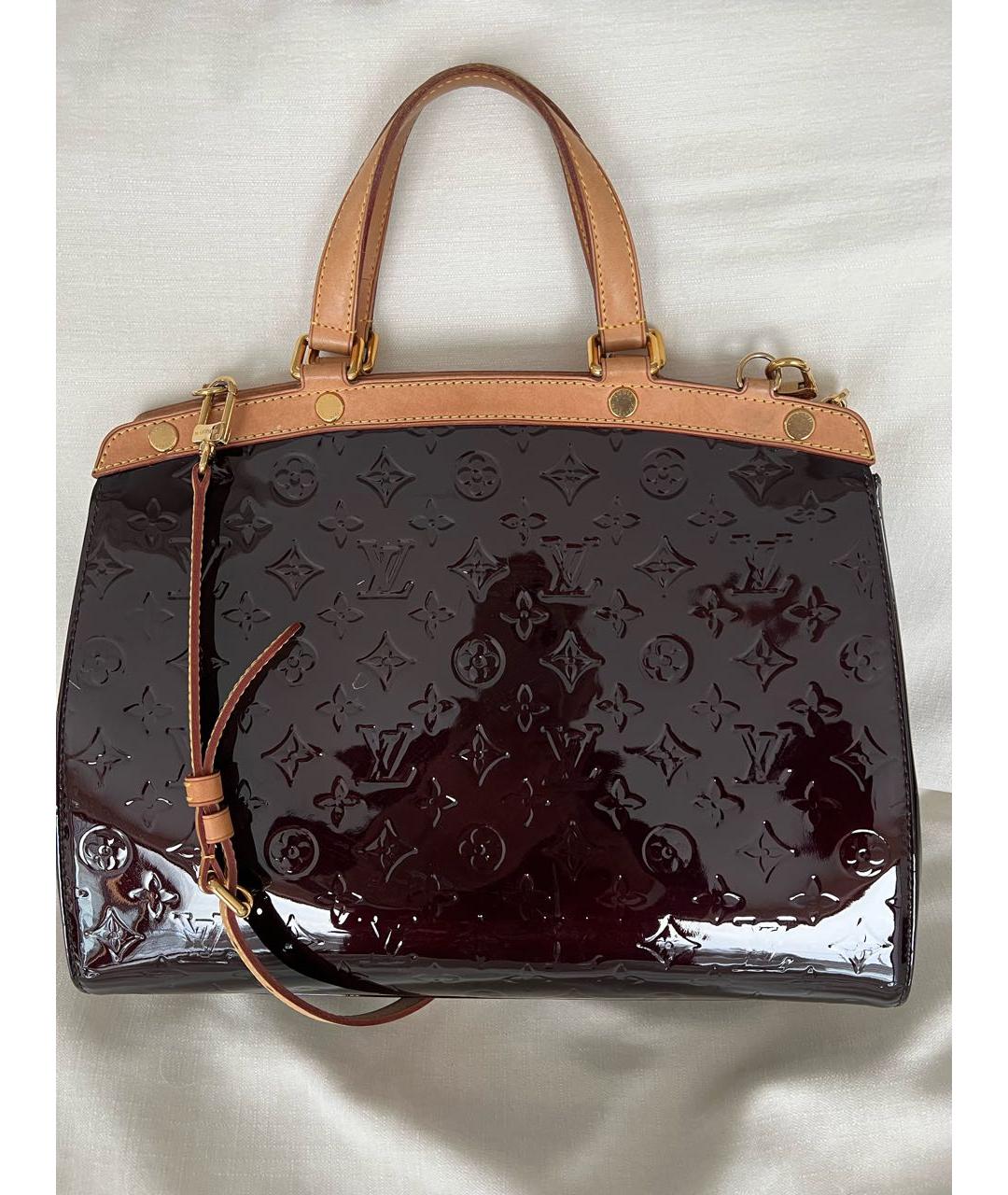 LOUIS VUITTON Коричневая сумка тоут из лакированной кожи, фото 6