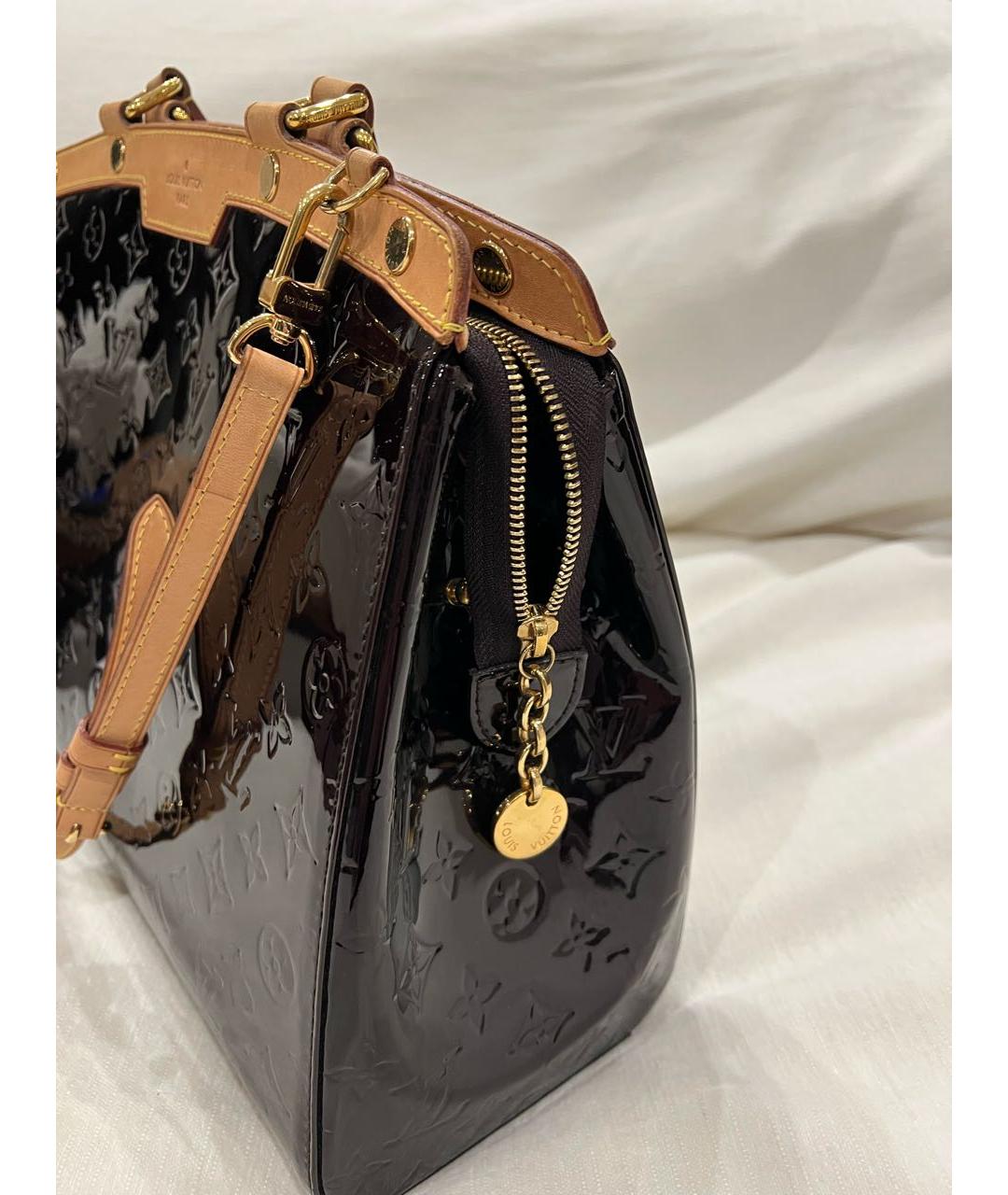 LOUIS VUITTON Коричневая сумка тоут из лакированной кожи, фото 2