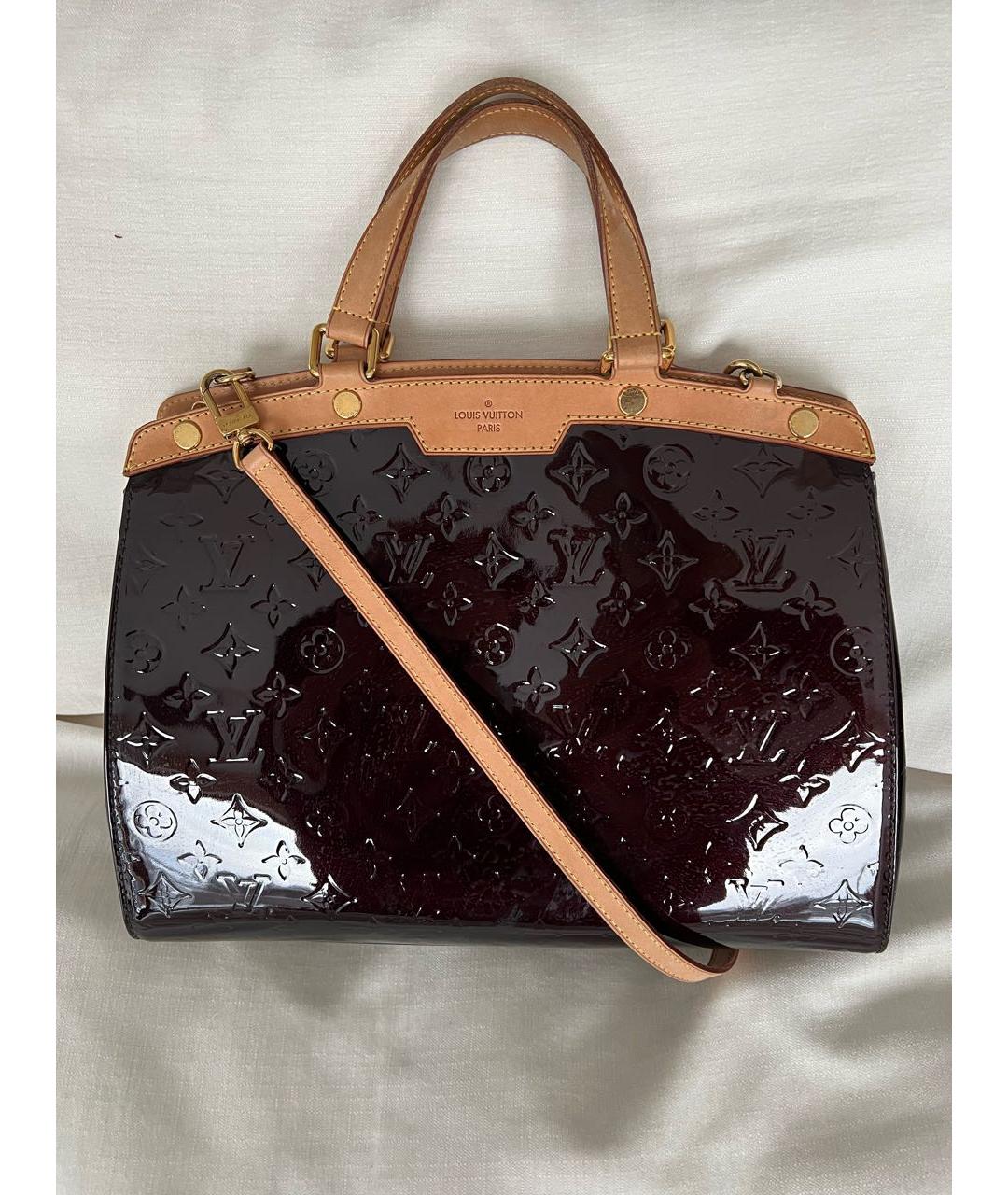 LOUIS VUITTON Коричневая сумка тоут из лакированной кожи, фото 3