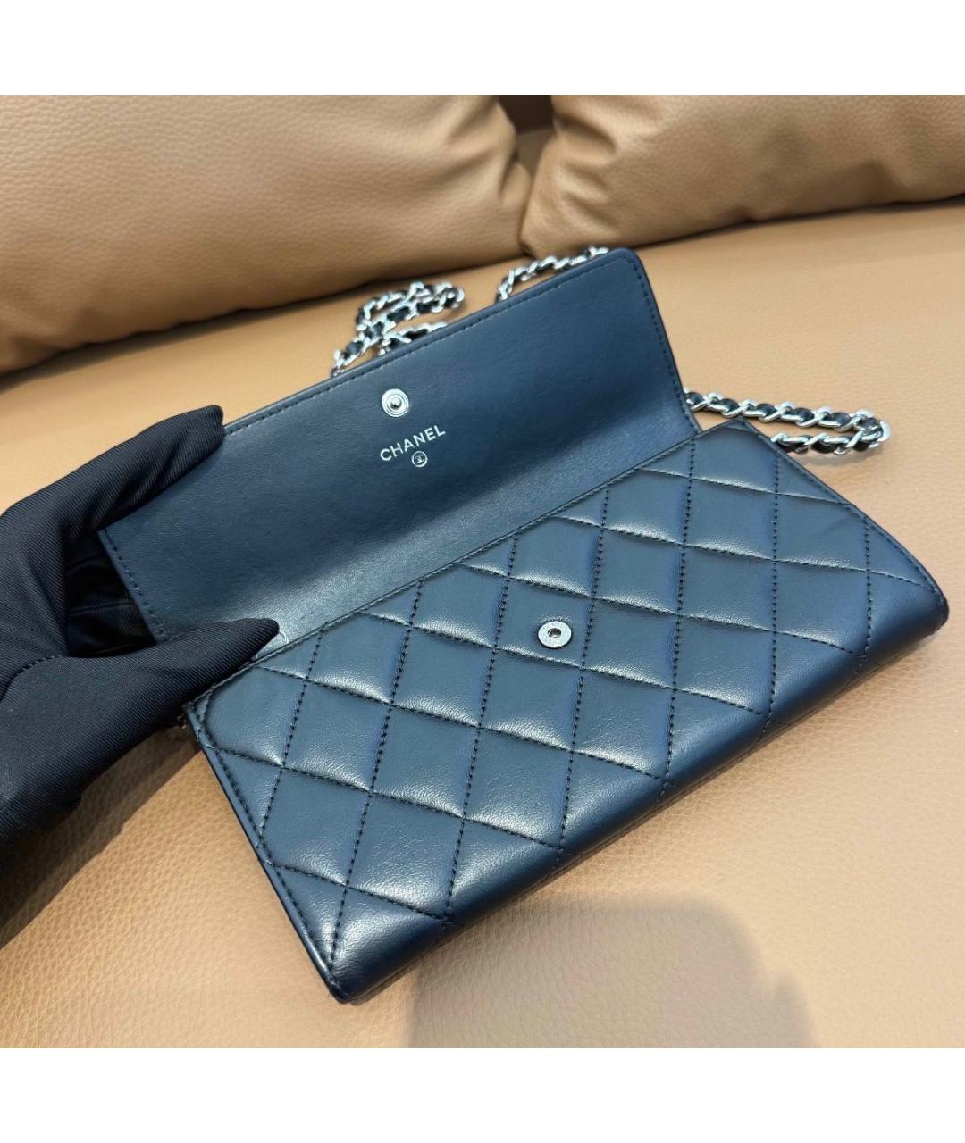 CHANEL Черная кожаная сумка через плечо, фото 5