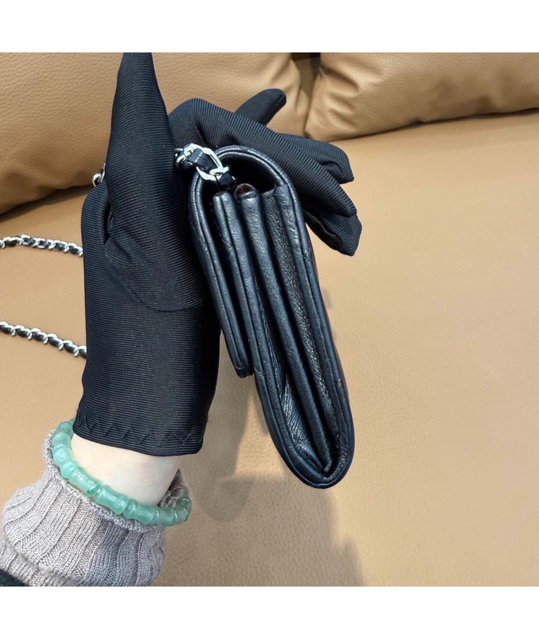 CHANEL Черная кожаная сумка через плечо, фото 8