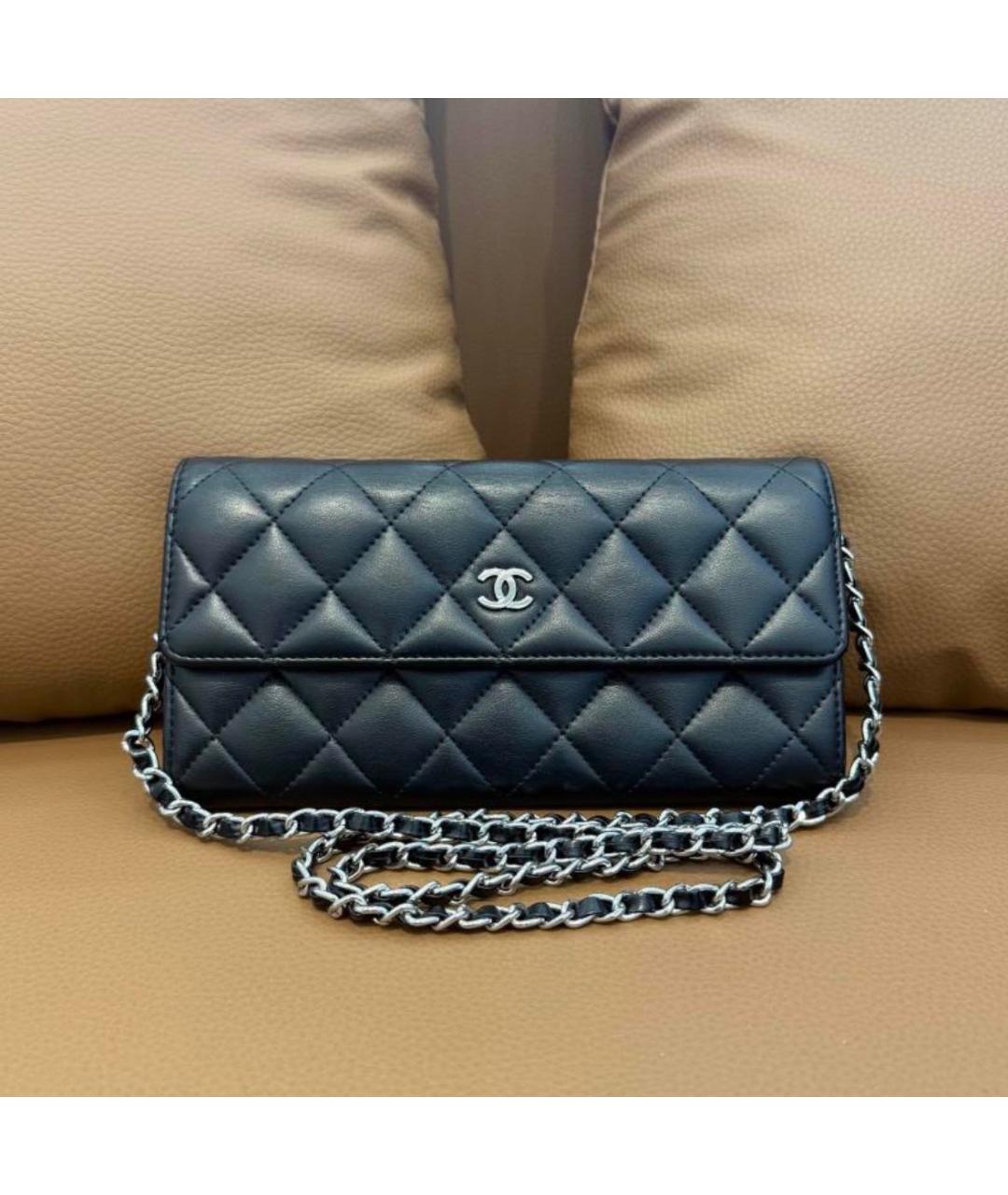 CHANEL Черная кожаная сумка через плечо, фото 9