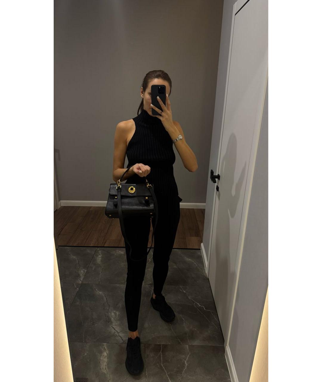 SAINT LAURENT Черная кожаная сумка через плечо, фото 6