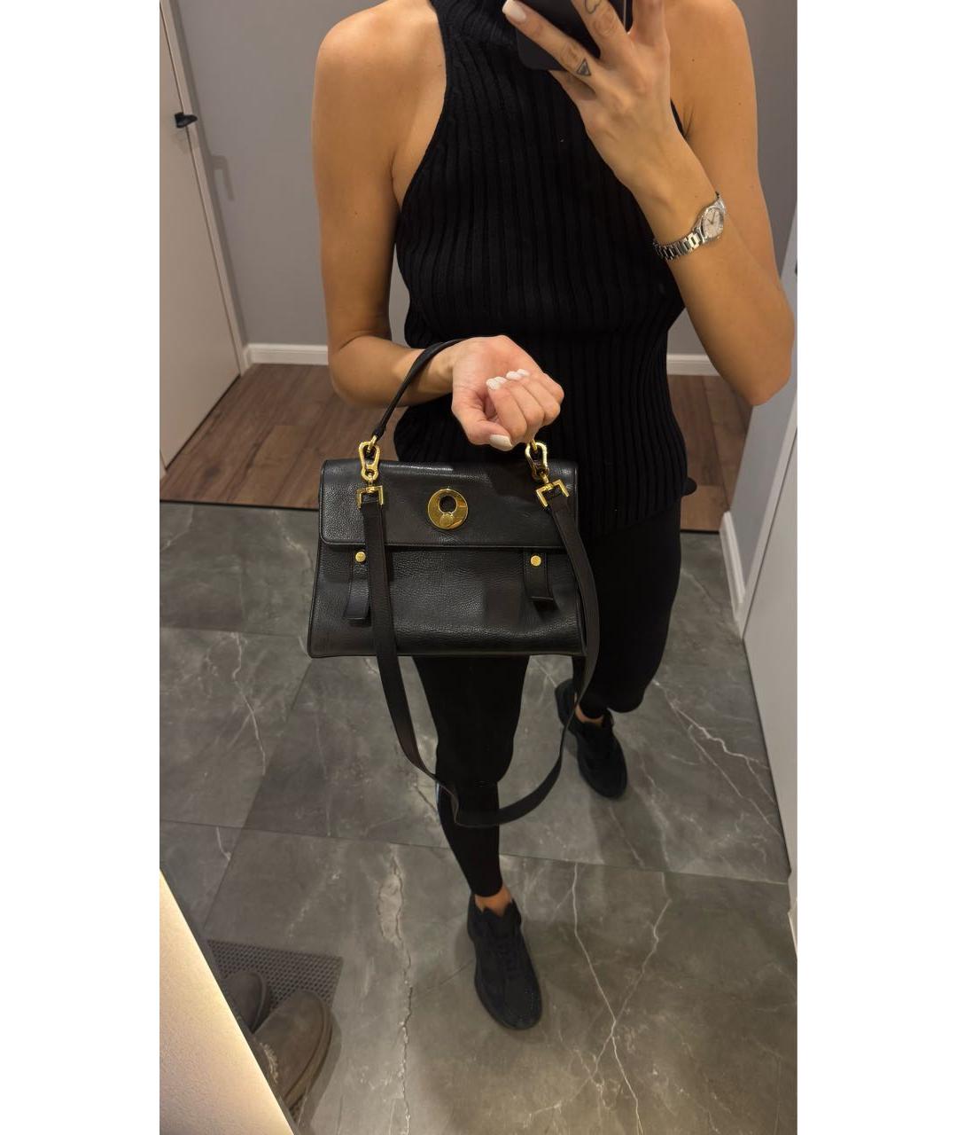 SAINT LAURENT Черная кожаная сумка через плечо, фото 5