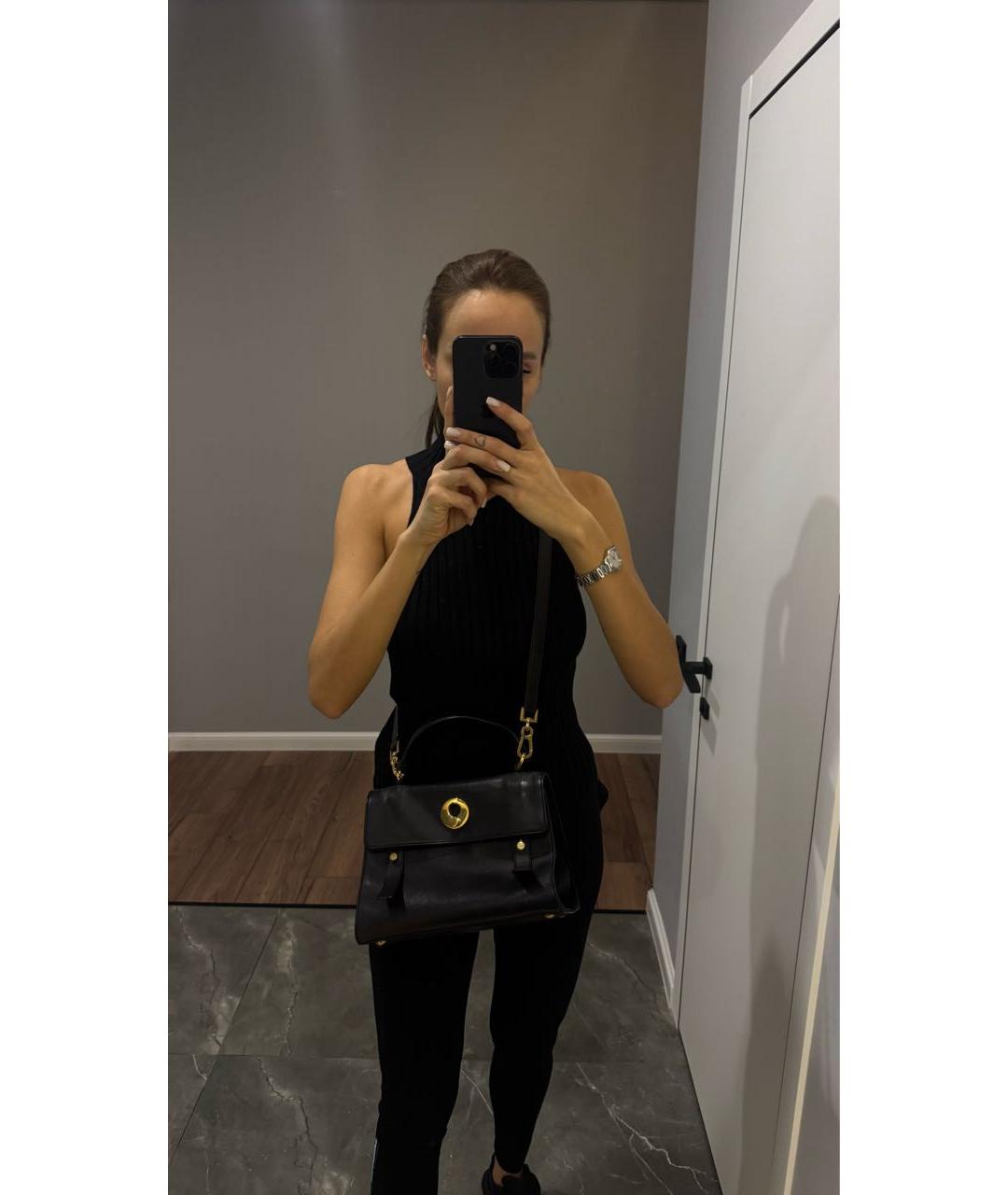 SAINT LAURENT Черная кожаная сумка через плечо, фото 7