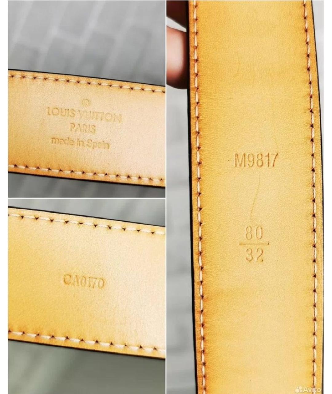 LOUIS VUITTON Темно-синий ремень из лакированной кожи, фото 9