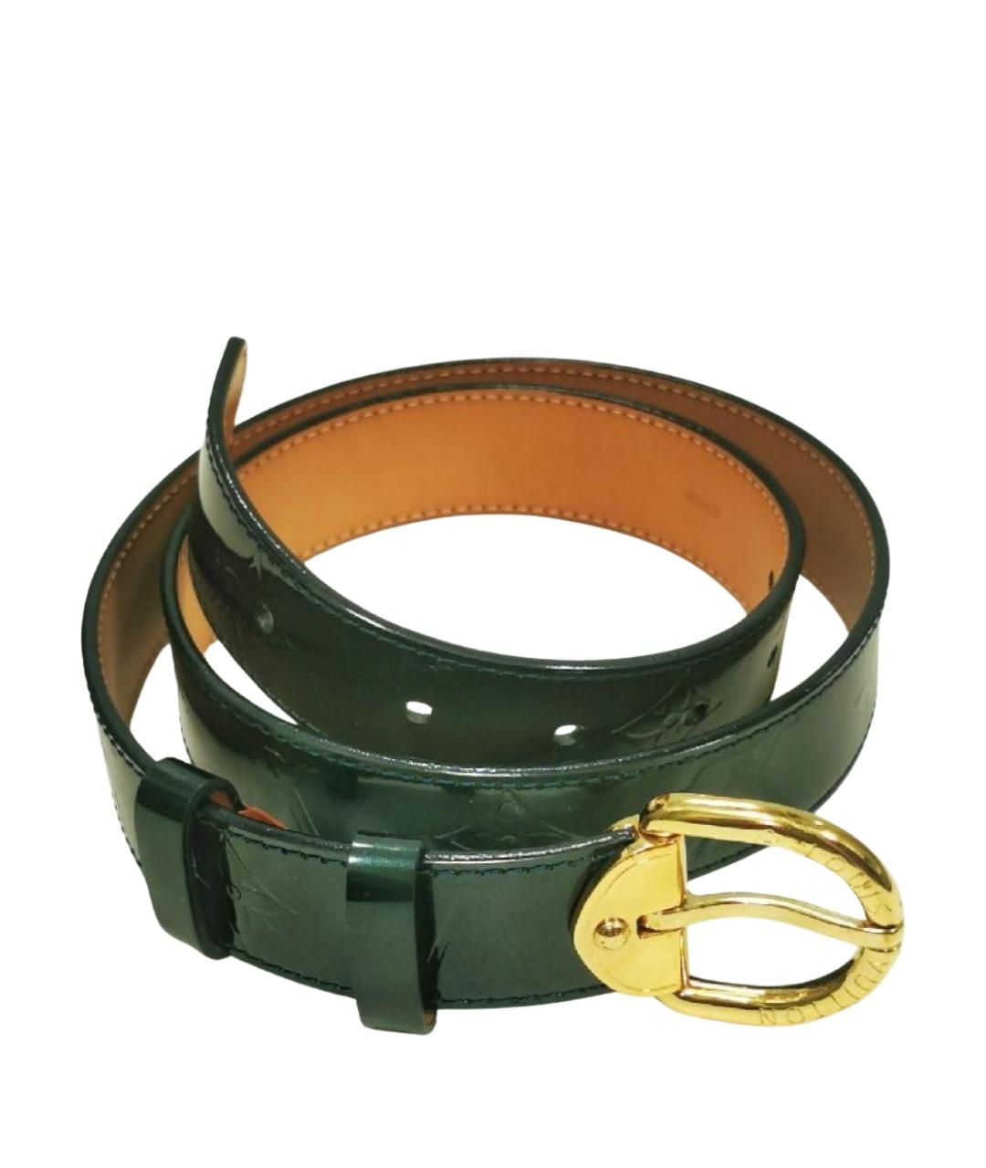 LOUIS VUITTON Темно-синий ремень из лакированной кожи, фото 1