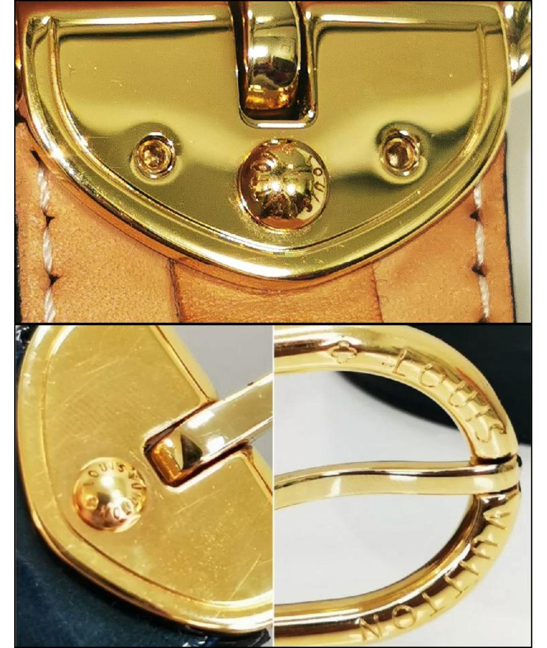 LOUIS VUITTON Темно-синий ремень из лакированной кожи, фото 7