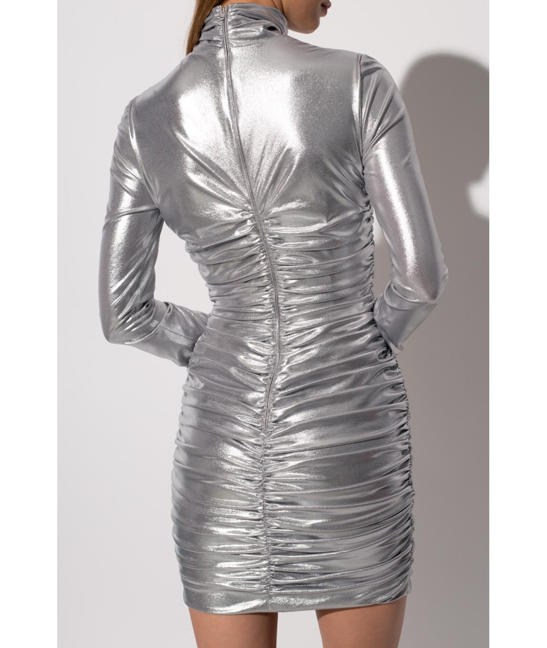 DOLCE&GABBANA Серебряное полиэстеровое коктейльное платье, фото 4