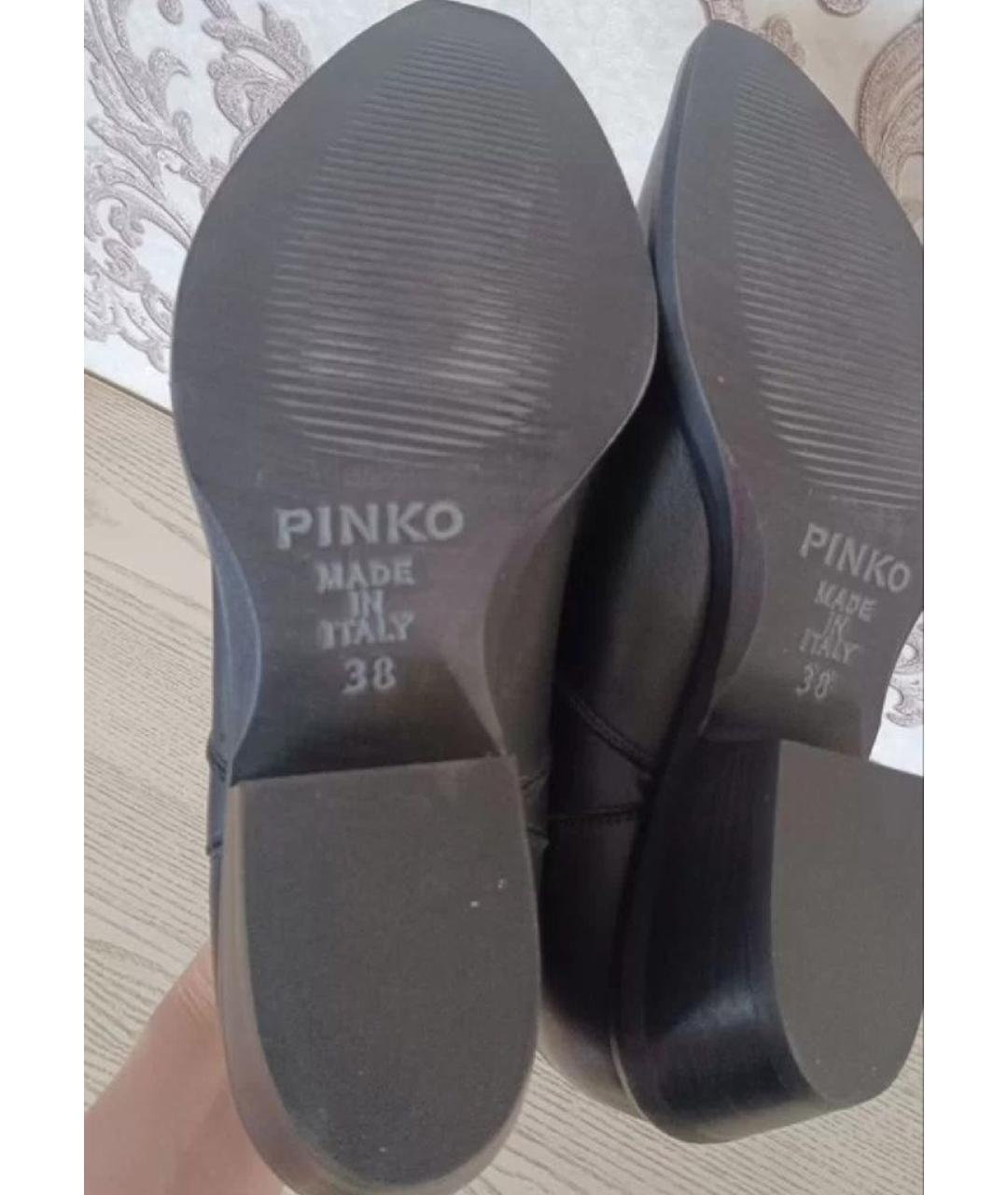 PINKO Черные кожаные полусапоги, фото 3