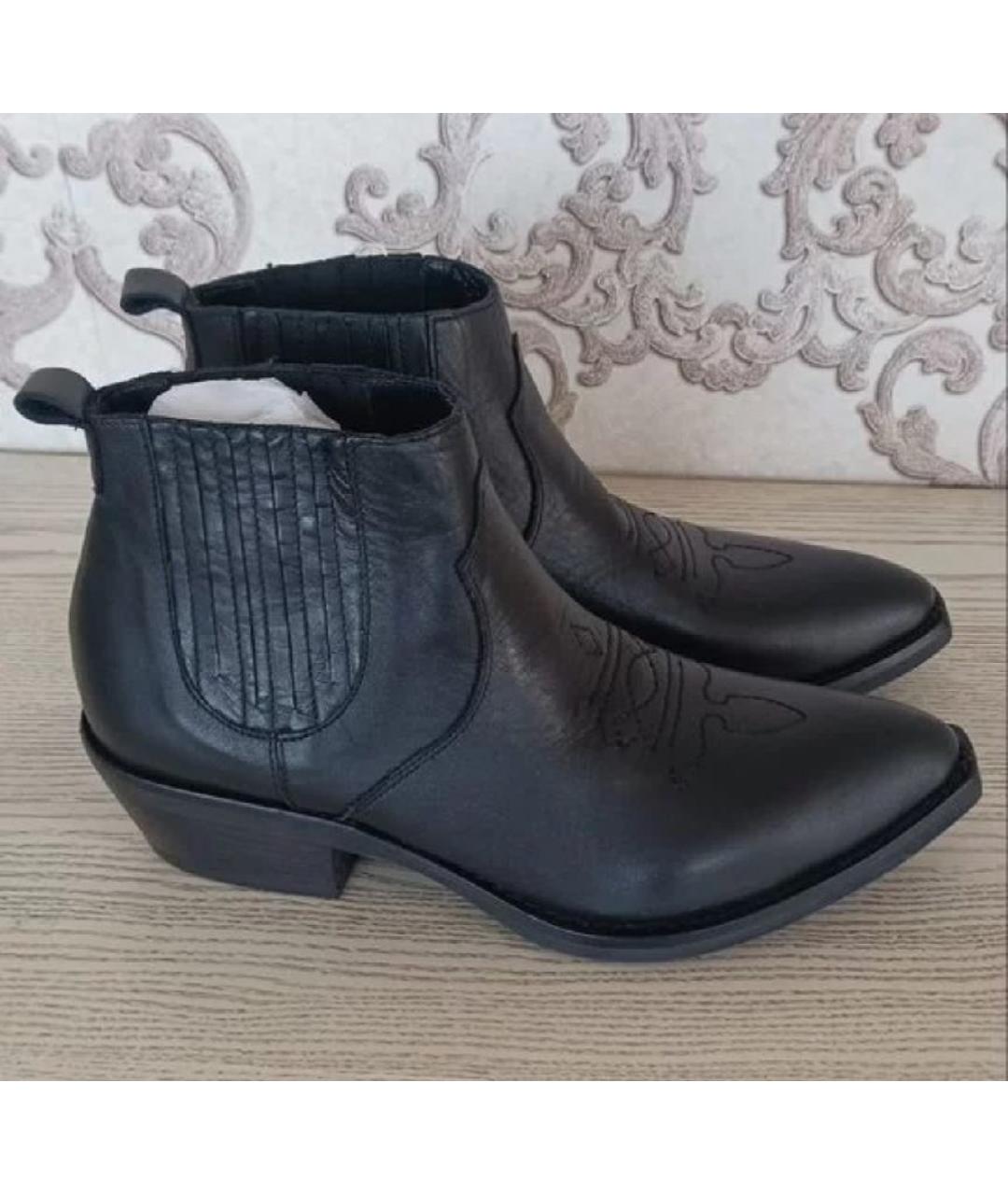 PINKO Черные кожаные полусапоги, фото 5