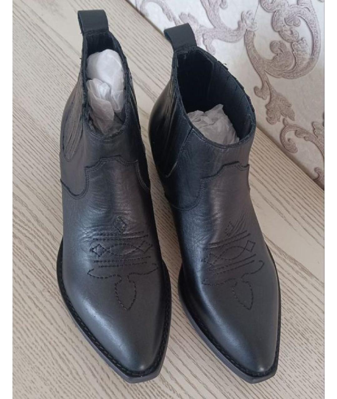 PINKO Черные кожаные полусапоги, фото 2