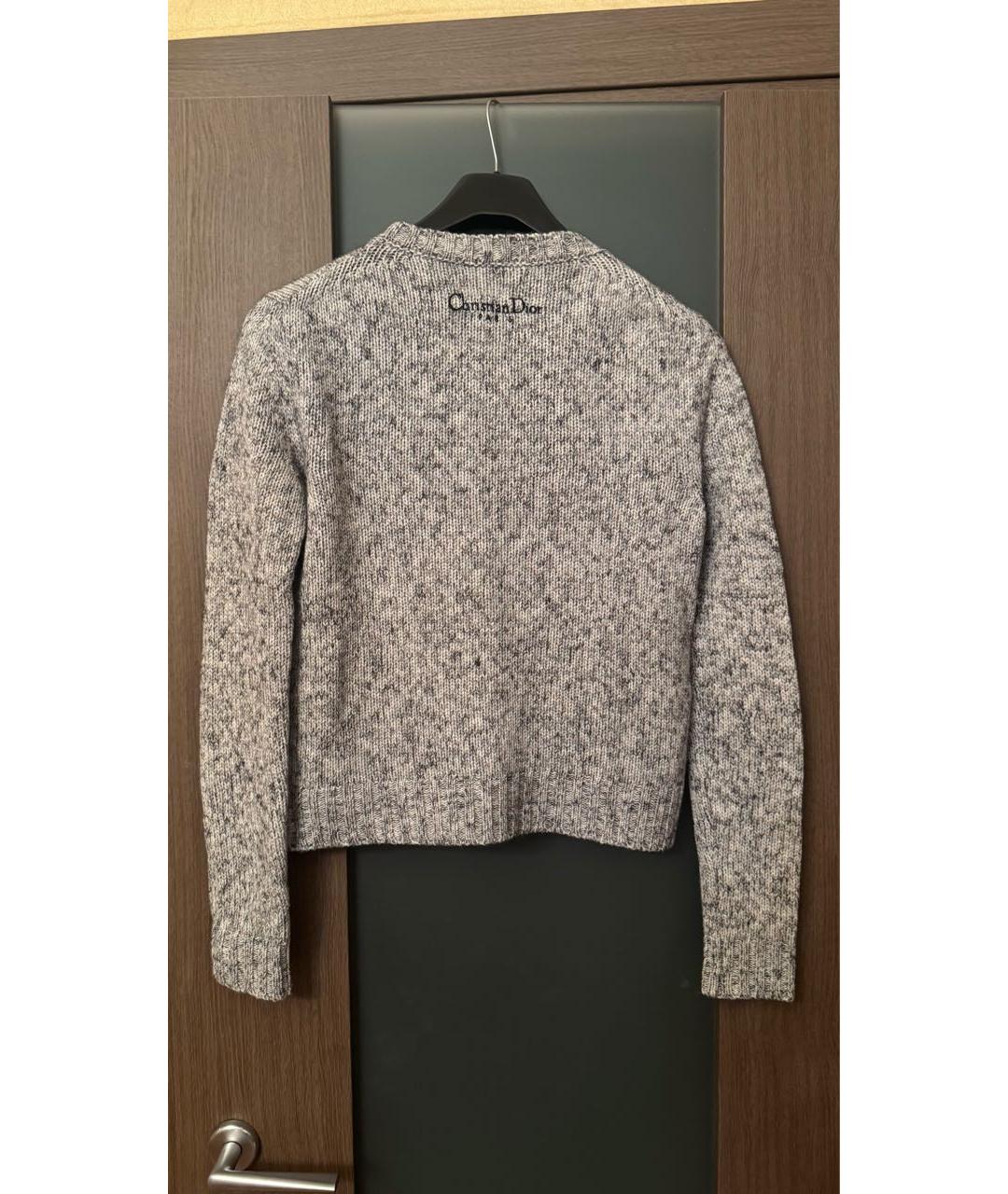 CHRISTIAN DIOR Серый шерстяной джемпер / свитер, фото 2