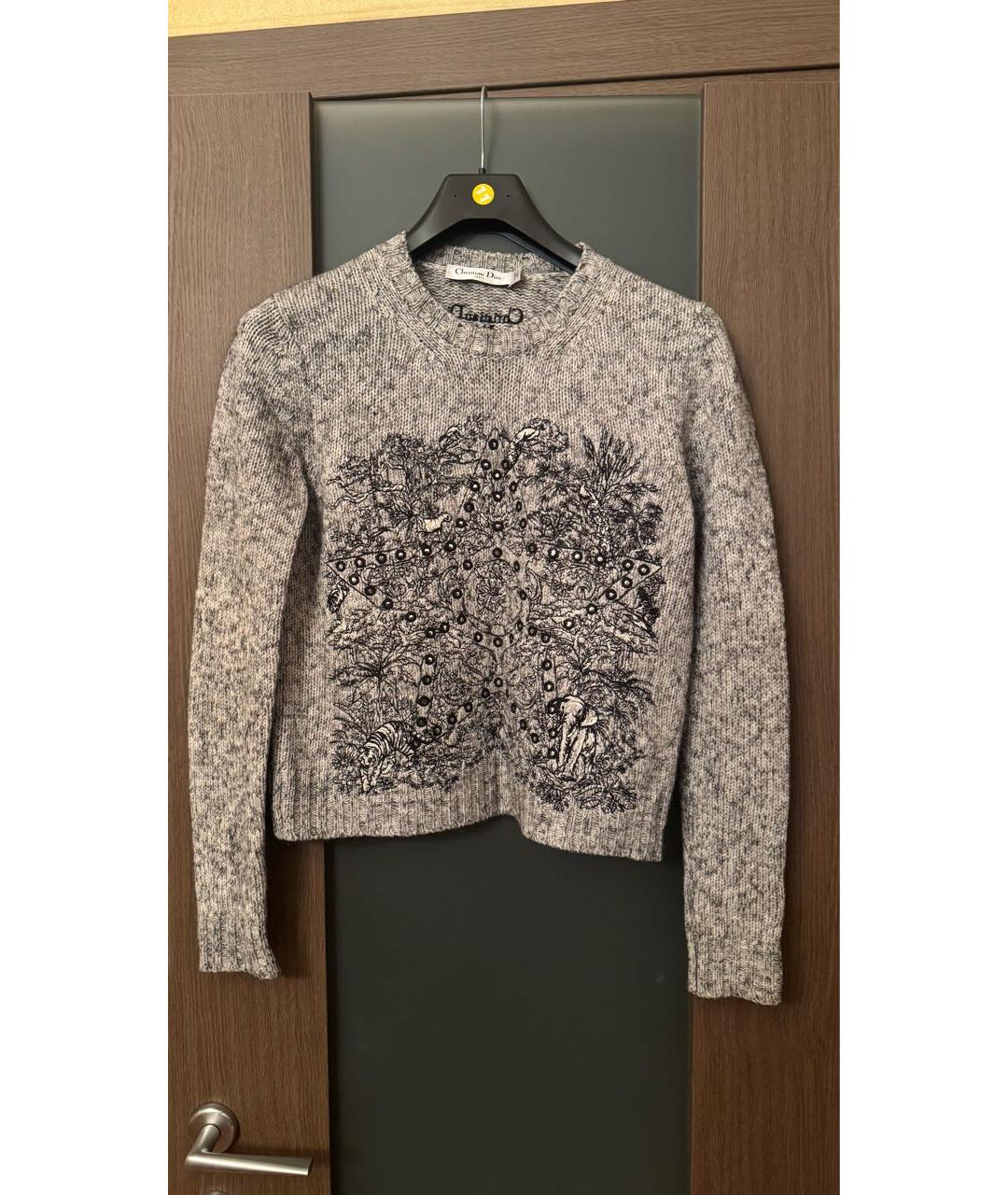 CHRISTIAN DIOR Серый шерстяной джемпер / свитер, фото 6
