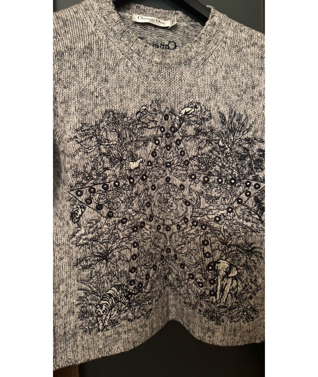 CHRISTIAN DIOR Серый шерстяной джемпер / свитер, фото 4